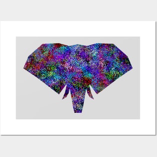 Glam Rainbow Metallic Elephant Posters and Art